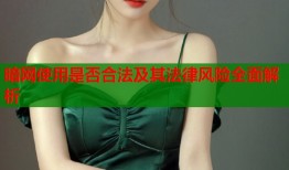 暗网使用是否合法及其法律风险全面解析