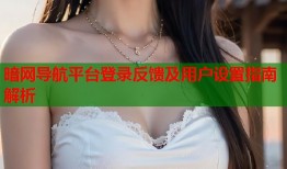 暗网导航平台登录反馈及用户设置指南解析