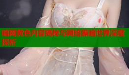 暗网黄色内容揭秘与网络黑暗世界深度探析