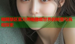 暗网禁区官方揭秘隐藏世界的秘密与真相探索