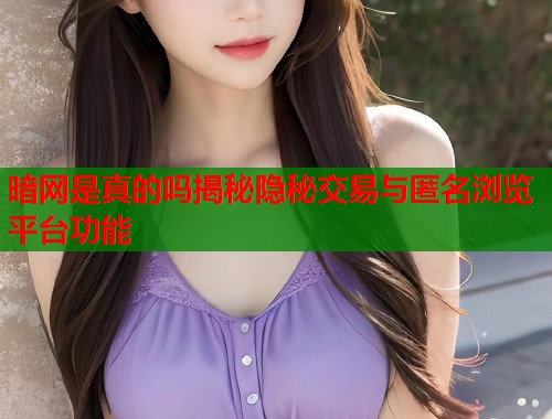 暗网是真的吗揭秘隐秘交易与匿名浏览平台功能